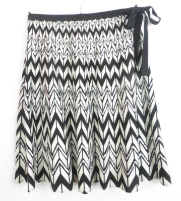 Falda acampanada BCBG MAXAZRIA de algodón para mujer línea A con lentejuelas negra blanca corbata talla XS Foto 1 de 4