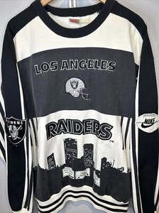 VTG 1980's Nike Raiders Sweatshirt T Shirt NFL Skyline Rare Football LA L OG LV - Picture 1 of 13