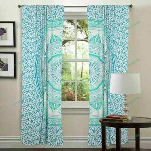 Mandala de India Algodón Azul Hippie Puerta Cutain Decoración Ventana Curtains - Imagen 1 de 4
