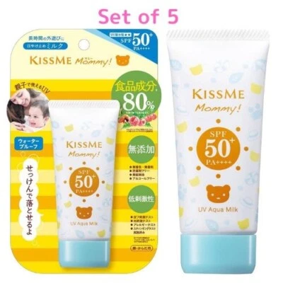 Set of 5 Mommy Kiss Me UV SPF50+ PA++++ 50g ISEHAN Sunscreen Aqua Milk - Image 1 of 4