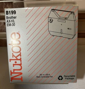 Nukote B199 Black Typewriter Correctable Film Brother AX-10 EM-30 Panasonic - Picture 1 of 2