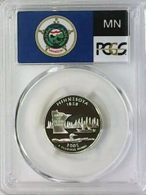 2005-S 25C State Quarter Minnesota PCGS PR69 DCAM 90% Silver 22llat0507 - Image 1 of 4