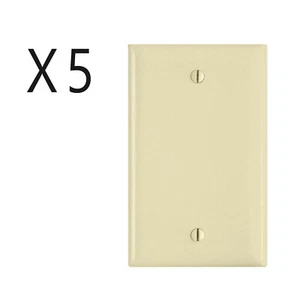 5er-Packung Posten-einfacher Gang 1-Gang leere Wandblende Steckdose Schalter Abdeckung elfenbeinfarben - Bild 1 von 2