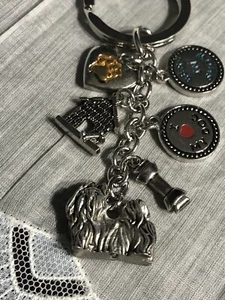 I Love My Dog Charm Keychain 4" Silver Tone YE-32 - Picture 1 of 7