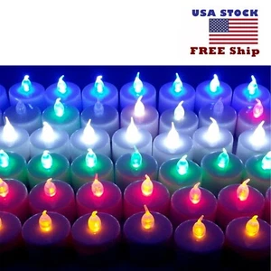 12PCS Flameless LED Tea Lights Votive Candles w/ Decor Battery Operated US Stock - Picture 1 of 10