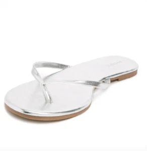 New Women's Faux Leather Thong Sandals Silver Beautiful Summer Shoes - Picture 1 of 7