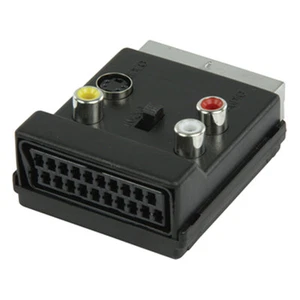 SCART ADAPTER mit UMSCHALTER - 3 x CINCH - 1 x SVHS - Scartstecker Scartbuchse - Bild 1 von 3