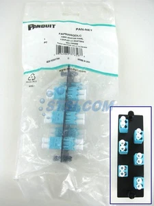 Panneau fibre Panduit FAP6WAQDLC avec 6 adaptateurs multimodes duplex LC 10 gig Aqua ~ STSI - Photo 1/4