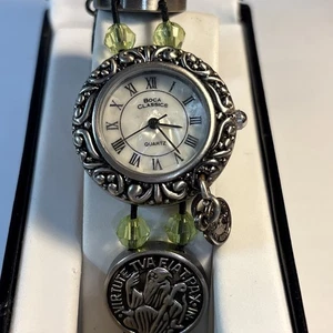 Reloj Pulsera Mujer Cuarzo Nueva Batería Boho Virtue Tono Plata Boca Clásico - Imagen 1 de 12