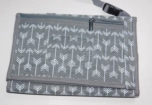 Portable Diaper Changing Mat for Diaper Bag Gray Pillow, Space for Wipes 12 x 8 - Picture 1 of 10