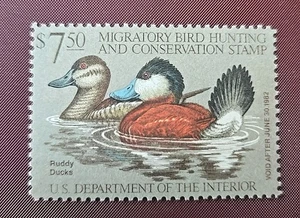 Estampilla federal de pato de 1981 #RW48 $7,50 de Estados Unidos - Imagen 1 de 2