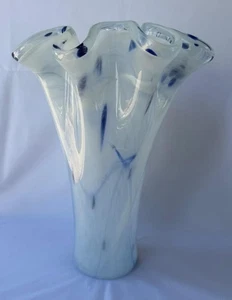 Jarrón de vidrio Art Deco italiano genuino colores azules Tammaro Italia n.º 641 Murano - Imagen 1 de 12