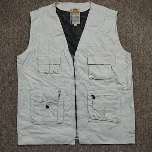 Vintage CAMEL TROPHY Adventure Wear Vest Men L Beige Mesh Lined Outdoor Utility - Picture 1 of 8