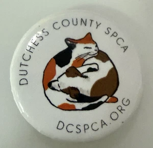 Hund / Katze umarmende Metall Brosche Anstecknadel - Bild 1 von 3