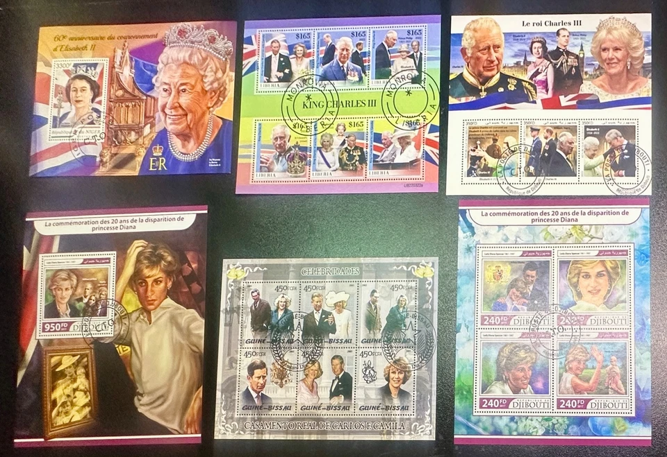 B663, 6 Large Souvenir Sheets Featuring Royalty - Image 1 of 1