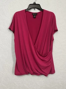 Top Lane Bryant Talla 18/20 Fucsia Manga Elástico Imitación Envoltura Carrera H5 - Imagen 1 de 5