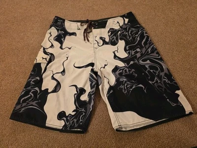 Pantalones cortos de natación Fox Racing para hombre 36 estampado gráfico playa surf negro blanco Foto 1 de 4