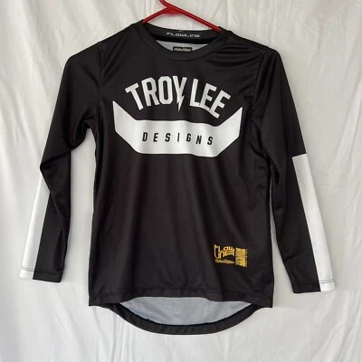 Camiseta deportiva para bicicleta Troy Lee Designs TLD YOUTH Flowline negra/blanca mediana *CIERRE* Foto 1 de 3