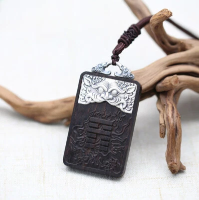 A10 Rimorchio Cinese Drago Argento 999 Argento Fine Sur Legno Pregiato - Immagine 1 di 4