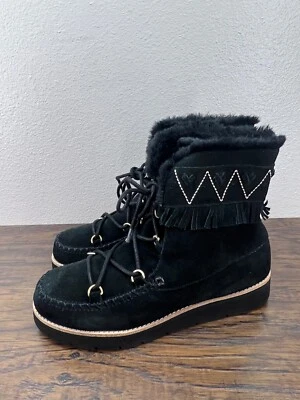 Jack Rogers Women's 7M Vera Suede Lace Up Fur Lined Waterproof Moc Boots - Image 1 of 4