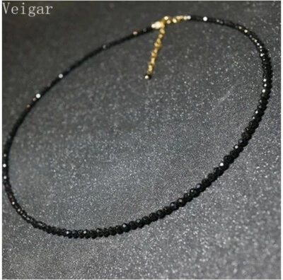 Collar Corto Sencillo Con Cuentas Negras Para Mujer Joyería De Moda Gargantilla Foto 1 de 4