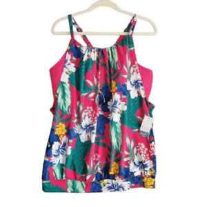 Neu mit Etikett Swim by Cacique tropischer Blumen Blouson ohne Bügel leicht wattiert Tankini 16 - Bild 1 von 9
