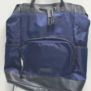 Versace Parfums Navy Blue Nylon Drawstring Backpack Bag - Picture 1 of 5