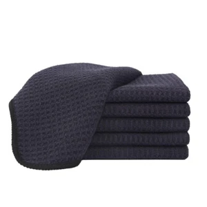 6 Pcs Waffle Weave Microfiber Drying Towel Auto Car Polish 16"x16" - Picture 1 of 6
