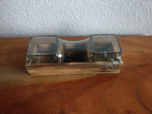 Dekoration 2 Teelichthalter Glas Holz Neu - Bild 1 von 3