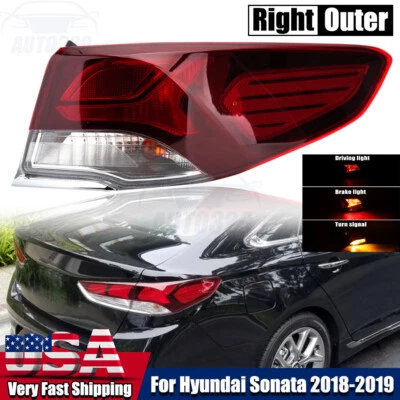 Halogen Right Passenger Tail Light For Hyundai Sonata 2018-2019 Rear Lamp Outer - Image 1 of 4