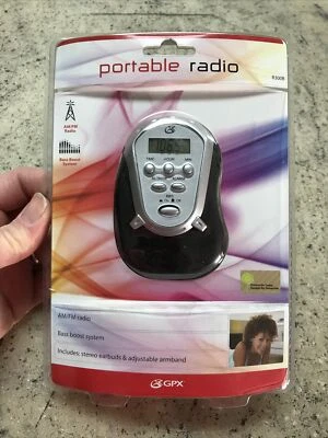 New GPX Digital AM FM Radio with Sport Armband & Earbuds Black Silver Fast Ship - Image 1 of 4