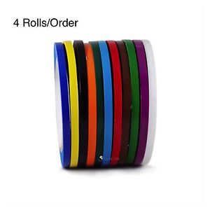 4 Rolls Vinyl Pinstriping Tape 13 OSHA COLORS Available 1/4INCH x 108Ft 5MIL