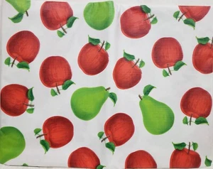 Peva Vinyl Tablecloth 60" Round (4-6 people) RED APPLES & GREEN PEARS,BH - Picture 1 of 13