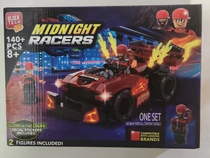 FUNNY CAR Midnight Racers 140 PCS Building Block Set 8+ w GLOW DECALS Block Tech - Picture 1 of 4