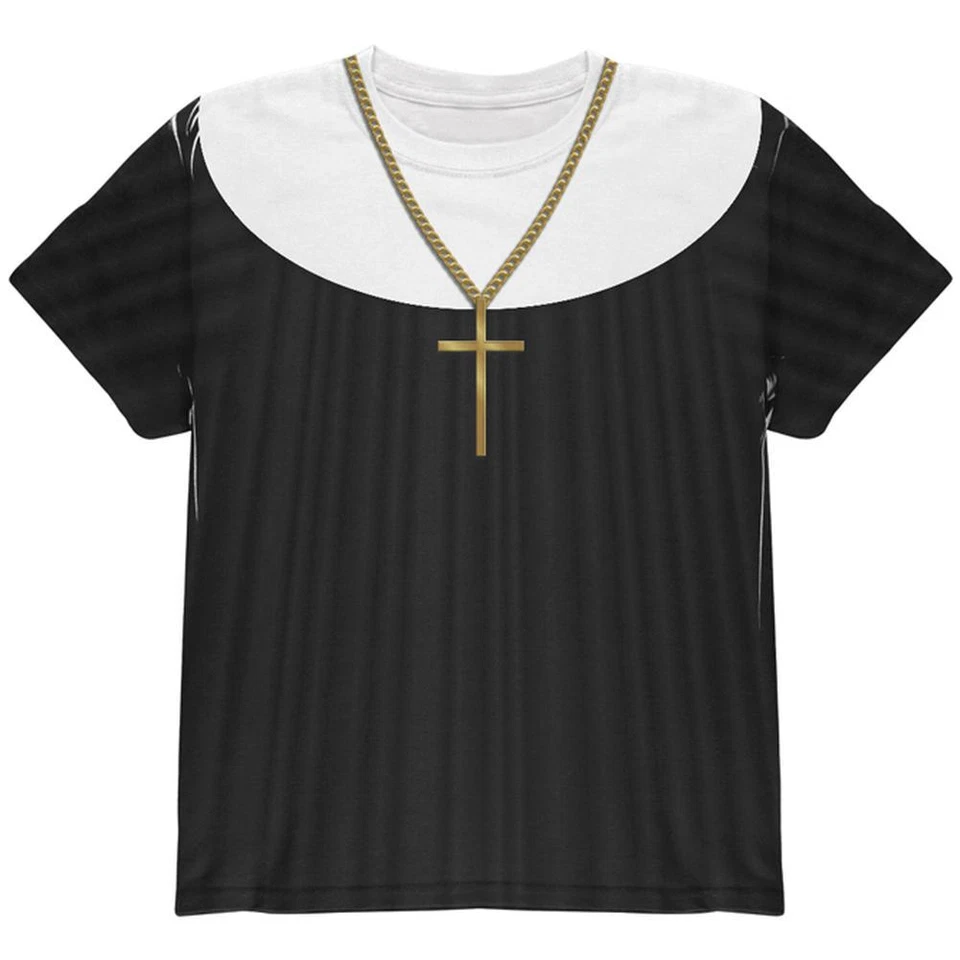 Camiseta Halloween Monja Hábito Disfraz Toda Juvenil Foto 1 de 1