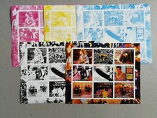 Sellos Turkmenistán. Hojita nueva MNH. Personajes siglo XX con fases de color