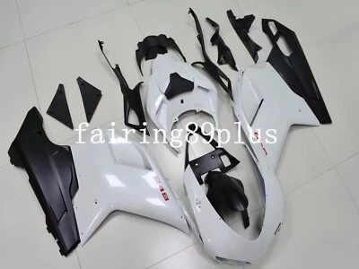 Kit de carenado de inyección ABS blanco perla mate negro apto para Ducati 848 2007-2011 Foto 1 de 4
