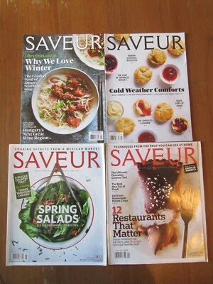 SAVEUR MAGAZINE LOT 4 ISSUES #102 119 180 181 Authentic Cuisine Cooking Gourmet - Image 1 of 3
