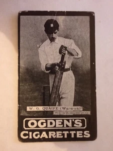 c1900s W G QUAIFE WARWICKSHIRE ENGLISH CRICKETERS CARD OGDENS CIGARETTES - Picture 1 of 2