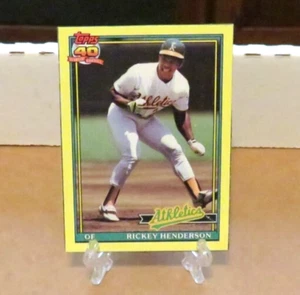 Rickey Henderson Oakland Athletics 1991 Topps Box Card Letter H - Picture 1 of 1