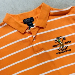 Vintage Polo Ralph Lauren Polo Shirt Boys XL Orange Youth Large Pony Preppy - Picture 1 of 11