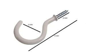Tassenhaken 50 mm bis Schulter Gesamtlänge 72 mm weiß PVC beschichtet mit Packung 20 - Bild 1 von 1