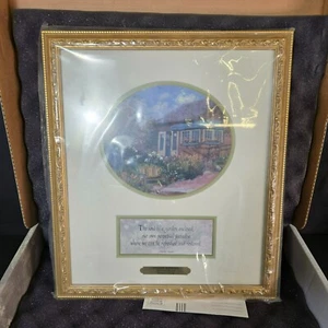 Thomas Kinkade 2002 Gardeners Retreat Collectors Society impresión enmarcada 15"x13" - Imagen 1 de 14