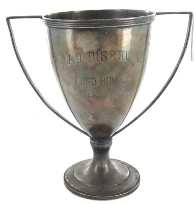 1908 Rare USA Baseball Sterling Silver Trophy. W D Disston Cup, Philadelphia. - image 1 of 4