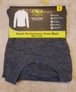 Athletic Works Youth Boys Performance Crew Base Layer Shirt Top Gry L (10-12)NEW - Picture 1 of 3