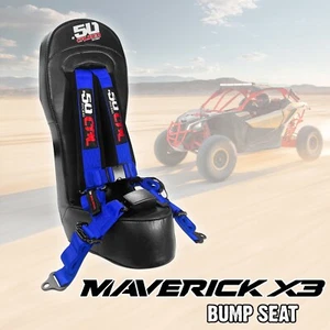 Asiento delantero/trasero Can-Am X3 con arnés de hebilla automática azul de 2" herrajes negros - Imagen 1 de 9