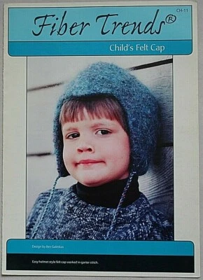Fiber Trends Child's Felted Cap Knitting Pattern Leaflet CH 11 - Image 1 of 2