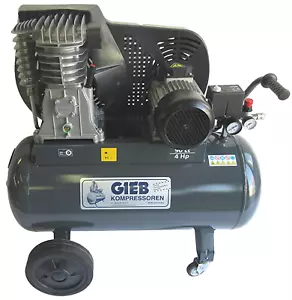 GIEB - Kompressor 600 / 90 - 11. 11bar 3kw, Zweizylinder, mit Lenkrollen - Bild 1 von 2