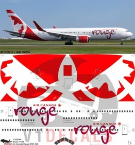Calcomanías V1 Boeing 767-300 Air Canada Rouge para kit de avión modelo Zvezda 1/144  - Imagen 1 de 8