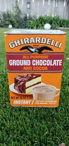 Vintage 80's Ghirardelli Ground Chocolate San Francisco Tin - Picture 1 of 7